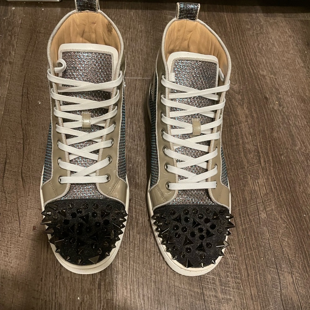 Men’s Christian Louboutin Spiked Version Multi-Crystal Sneakers